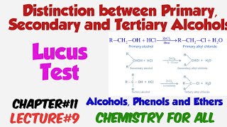 Distinction between Primary Secondary amp Tertiary AlcoholsCh11Alcohols Phenols and Ethers Lec9 [upl. by Ewens]