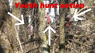 Wisconsin Youth turkey hunt There was a PILE of birds [upl. by Sakovich238]