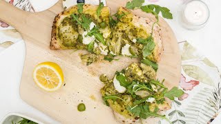 Artichoke Pesto amp Burrata Pizza Recipe [upl. by Killarney]