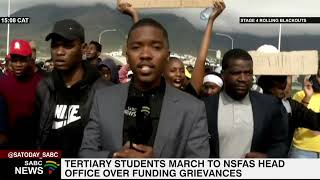 Tertiary students march to NSFAS head office over funding grievances [upl. by Fujio]