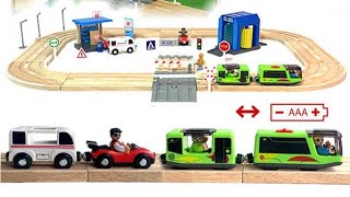 Playtive Junior wooden Motorway Set and Brio trains [upl. by Hgielrebmik492]