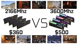 2166Mhz vs 2666Mhz vs 3200Mhz vs 3400Mhz vs 3600Mhz  1080P4k [upl. by Groot]