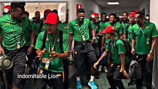 Indomitable lions of Cameroon celebrating Samuel Eto as Onana sings for them [upl. by Landa334]