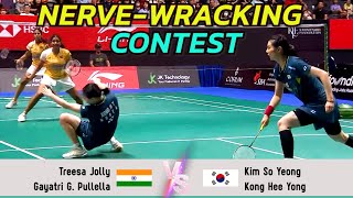 NERVEWRACKING CONTEST  Treesa JollyGayatri Gopichand Pullela VS Kim So YeongKong Hee Yong [upl. by Norrie]