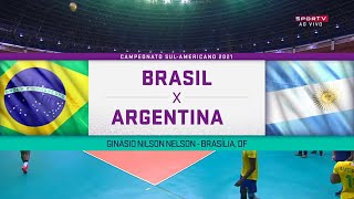 Brasil vs Argentina  SulAmericano Masculino de Vôlei Rodada Final [upl. by Milewski234]