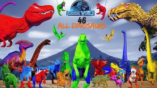 THE BEST ALL 46 DINOSAURS  JURASSIC WORLD EVOLUTION [upl. by Fesoj]