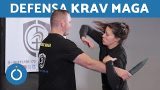 Defensa contra ATAQUE TRASERO con CUCHILLO 🔪 Krav Maga en español [upl. by Herra141]