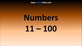 Numbers 11100  Easy English Class [upl. by Air]