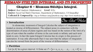 Riemann Stieltjes Integral and its properties in one shot video  Mathcity Notes [upl. by Georgiana678]