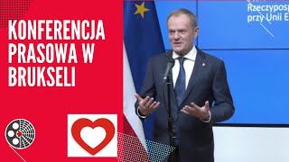 Konferencja prasowa Premiera Donalda Tuska w Brukseli [upl. by Yelnet]