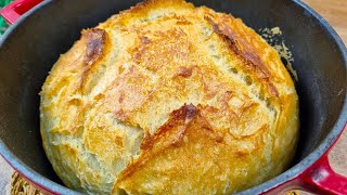 4 Ingredients No need to knead the bread Anyone can make this homemade bread [upl. by Christensen]