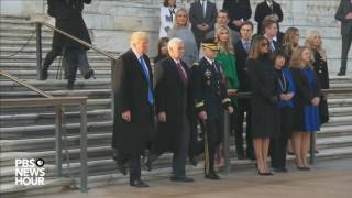 Watch Presidentelect Trump lay wreath at Arlington National Cemetery [upl. by Nirel]