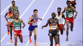 American Grant Fisher surprises in Paris Olympic mens 10000 meters [upl. by Ahsimot]