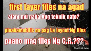 Pano mag tiles Ng CR paano mag iskwala paano mag level at paano mag sentro Ng tiles sa wall [upl. by Arammahs]