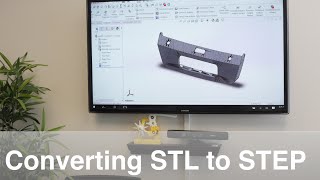 How to convert a STL file to a STEP file using SolidWorks [upl. by Suckow]