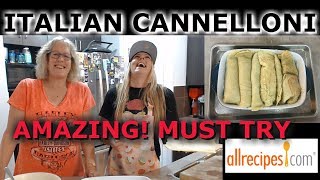 Italian Baked Cannelloni Cooking with my mom Allrecipescom [upl. by Sik]