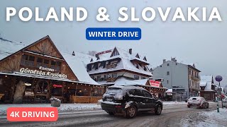 Driving from Poland to Slovakia Snow in Tatra 4K January 2024 [upl. by Stanhope]