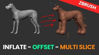 ZBrush Deformers Inflate MultiSlice Offset Tutorial [upl. by Franzen]