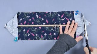 DIY daily tote bag Zippered bag tutorials for beginners [upl. by Omari]