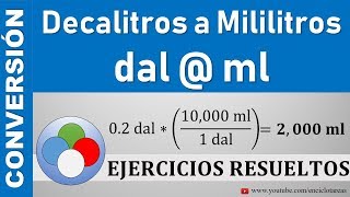 Decalitros a Mililitros dal a mL [upl. by Natam]