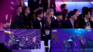 GOT7 amp idols reaction to BTS  Not Today MAMA 2017 [upl. by Alsworth]