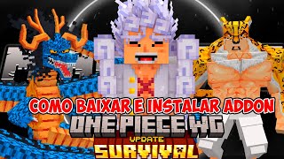 COMO BAIXAR E INSTALAR ADDON ONE PIECE WG v56 NO MINECRAFT PE NO CELULAR [upl. by Sinnek]