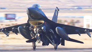 F16 Fighting Falcon Fighter Jet Take Off US Air Force [upl. by Anayaran288]