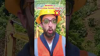 Newbie and chainsaw fails fail construction workers constructionfail workerfails [upl. by Blaseio]