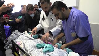 Palestinian medics prepare premature babies for evacuation from Gaza  AFP [upl. by Emalee]