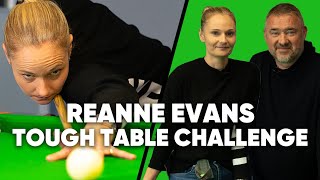 Reanne Evans IMPRESSIVE Tough Table Challenge [upl. by Yalcrab]