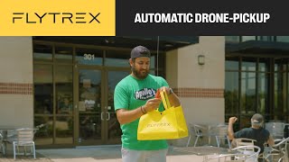 Automatic Drone Pickup  Flytrex [upl. by Inaffets]