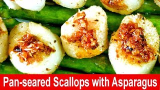 Panseared scallops with asparagus stirfry  How to cook with XO sauce best result [upl. by Arimlede]