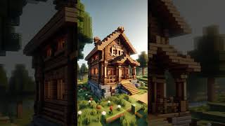 Minecraft Wooden House Designs minecraft minecraftshorts minecraftbuilding minecraftmemes [upl. by Savitt497]