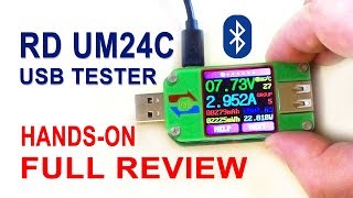 RD UM24C Bluetooth USB tester and USB load review [upl. by Eitsim]