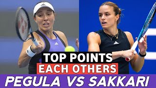 Jessica Pegula vs Maria Sakkari Great Top Points Each Others  Epic Shots Tennis Classic [upl. by Yecnahc776]