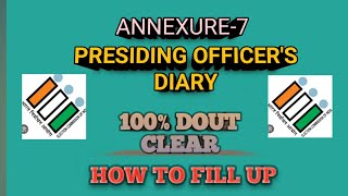 How to fill up presiding officer diary কিভাবে presiding officer diary পূরন করবেন ।Part 3 [upl. by Fayre635]