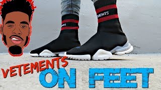 Vetements x Reebok Sock Runner on Feet and In Depth Review [upl. by Akilam]