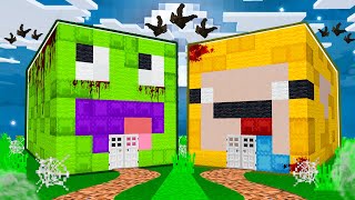 Palion vs Lolo STRASZNE NAWIEDZONE DOMY konkurs budowania w Minecraft [upl. by Gasparo]