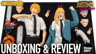 Chainsaw Man Denji amp Power Threezero 16 Scale Figures Unboxing amp Review [upl. by Auohc879]