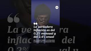 Milei explicó que quotla verdadera inflación es del 02 mensual y del 24 anualquot [upl. by Bloom]