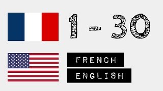 Numbers from 1 to 30  French  English [upl. by Enitsirhc]