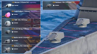 Centauro 155 155 mm VS Top 6 Tier 3 Cannon Damage Test  Modern Warships [upl. by Hagep10]