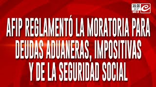 AFIP reglamentó la moratoria para deudas aduaneras impositivas y de la seguridad social [upl. by Litman63]