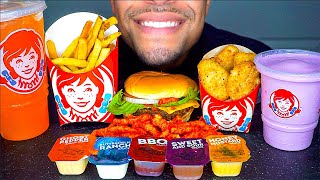 ASMR Wendy’s Eating Show Hot Cheetos Mukbang Jalapeño Chicken Nuggets Frosty Fries No Talking Jerry [upl. by Erastus]