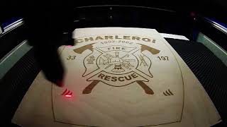 CO2 Laser Engraving  Fire amp Rescue Shield [upl. by Valma]