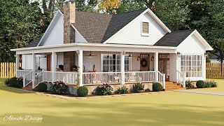 The Winning Cottage House Design With A Sunroom amp A WrapAround Porch 1006 [upl. by Wilmer]