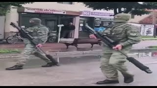 Kosovo Army Commandos in Mitrovica [upl. by Yrag]