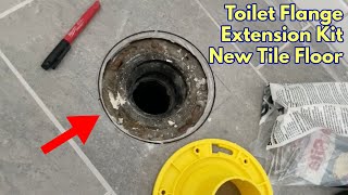 Toilet Flange Extension Kit for New Bathroom Tile Floor Remodel [upl. by Daahsar]