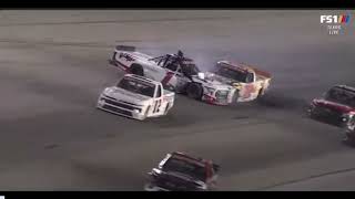 Kris Wright Stewart Friesen Crash 2024 SpeedyCashcom 250 [upl. by Tri]