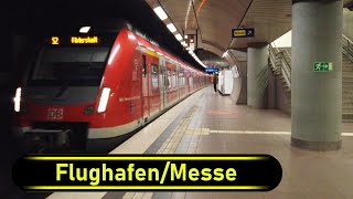 SBahn Station FlughafenMesse  Stuttgart 🇩🇪  Walkthrough 🚶 [upl. by Becki]